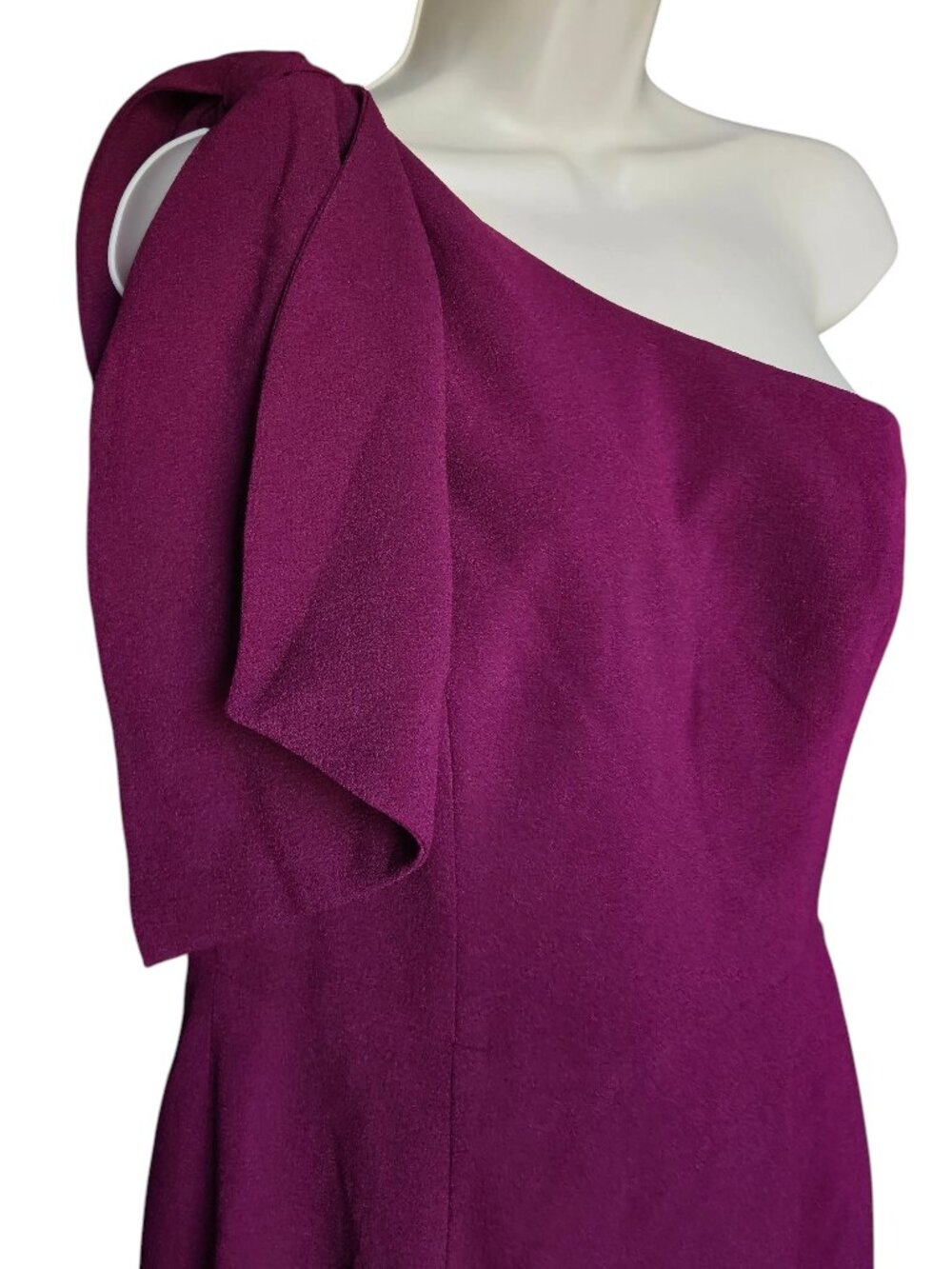 Dress the Population Tiffany One Shoulder Bow Midi Sheath Dress, Large, NWT - Picture 4 of 14